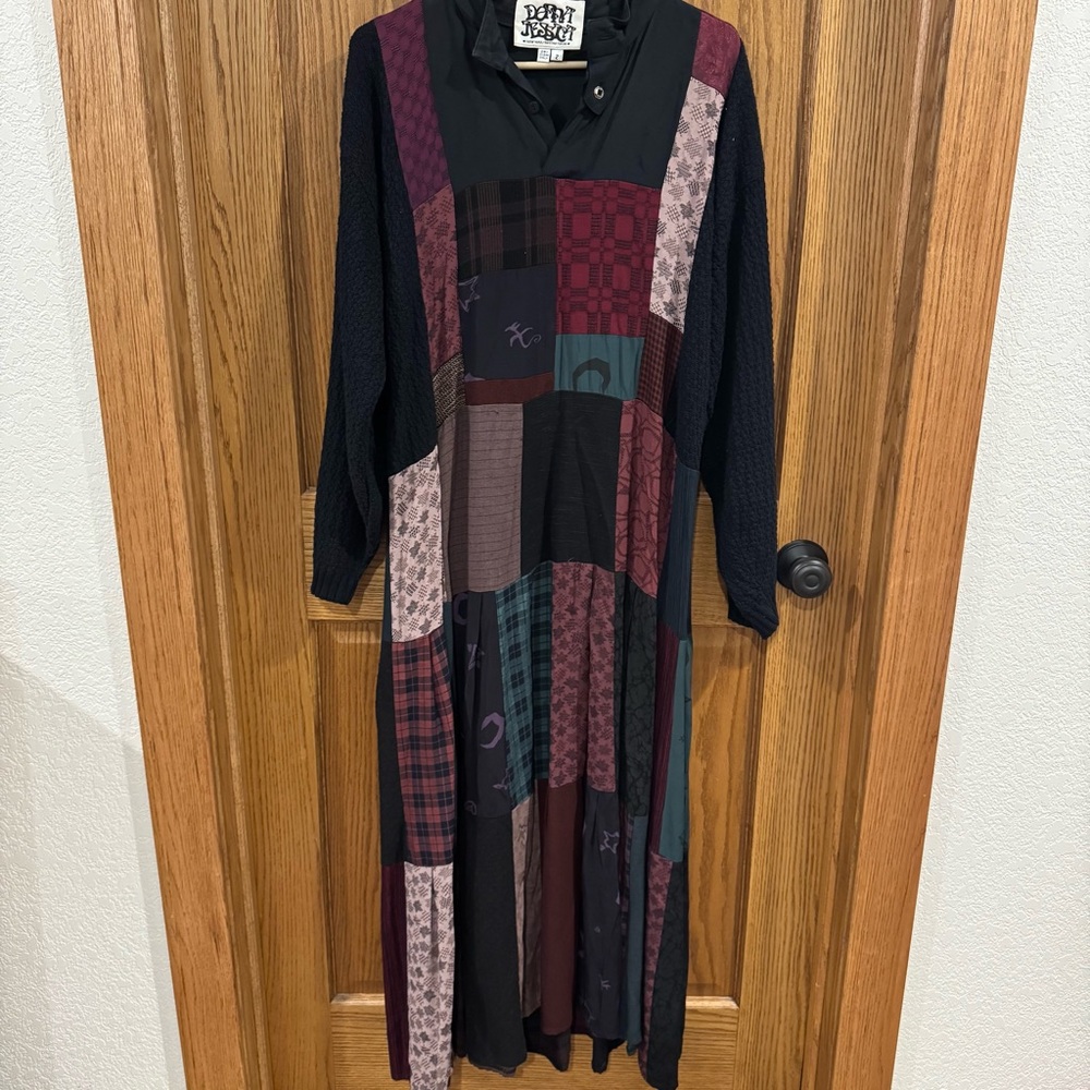 Vintage DONNA JESSICA Patchwork Maxi Dress – Size 2 (Fits S/M)